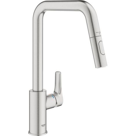 GROHE 30 619 DC0 EUROSMART Monomando de fregadero 1/2" acero - ref: 30 619 DC0