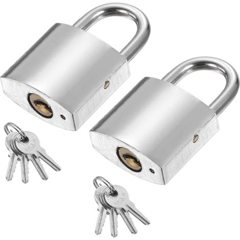 13/16 Pouce (20mm) Cadenas Renforcé, 2Pcs Acier Allié Cadenas Haute Sécurité Avec 8 Clés Pour Porte Entrepôt Conteneur D'transport Porte De Stockage Fenêtre (H:35mm) (1/5)