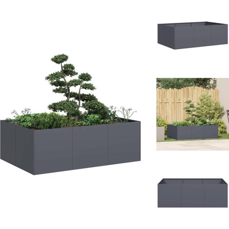 Jardinière anthracite 120x80x40 cm acier - Jardinière - Jardinières - Pot De Fleurs - Support De Jardinière (1/5)