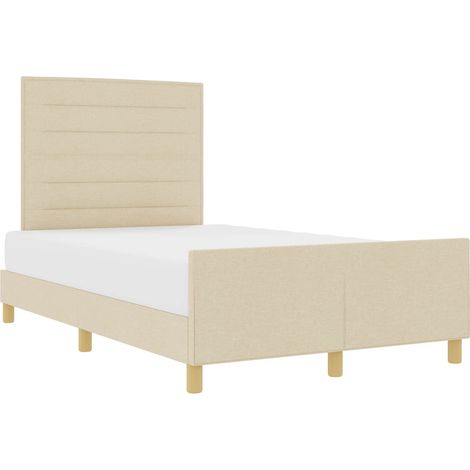 Maison Exclusive - Cadre de lit avec tête de lit Crème 140 x 190 cm tissu