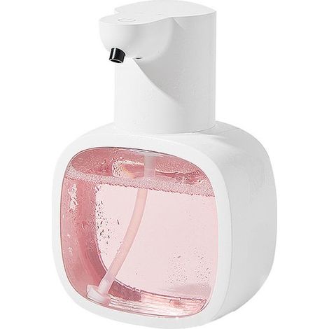 Dispenser automatico di sapone in schiuma da 500 ml, senza contatto, con sensore a parete e 4 livelli regolabili, ricaricabile, per bagno e cucina. (1/5)