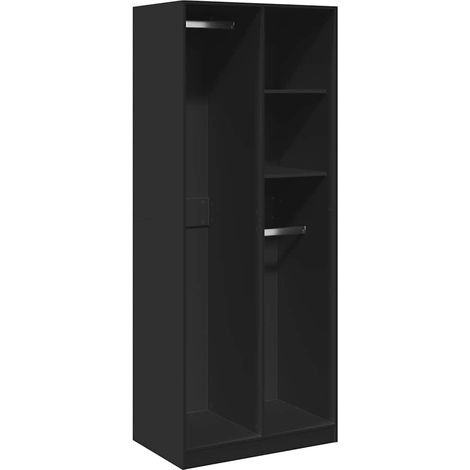 Armadio Nero 80x50x200 cm in Legno Multistrato vidaXL