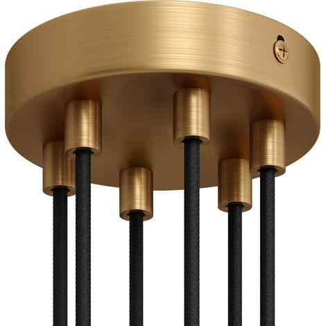 creative cables - Kit rosone cilindrico in Metallo a 6 Fori - Cilindrico, Bronzo Satinato