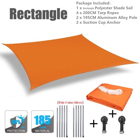 (Orange, 2x3M) Auvent de voiture, tente de toit de camping, imperméable et résistant aux UV. (1/4)
