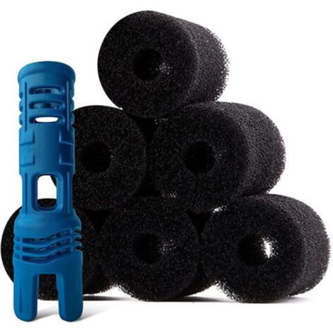 Buse Anti Projection Adaptable avec 6 brosses en Mousse pour Robot Piscine équivalent, au bout de la flagelle du robot (1/5)