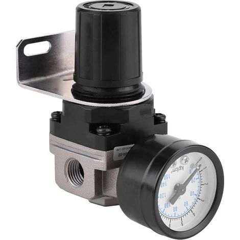 Compressor filter and regulator - Air pressure regulator, AR2000-02 G1/4 Air-operated compressor with pressure gauge, 1/4" valve, adjustable air pressure gauge in aluminum alloy (1/5)