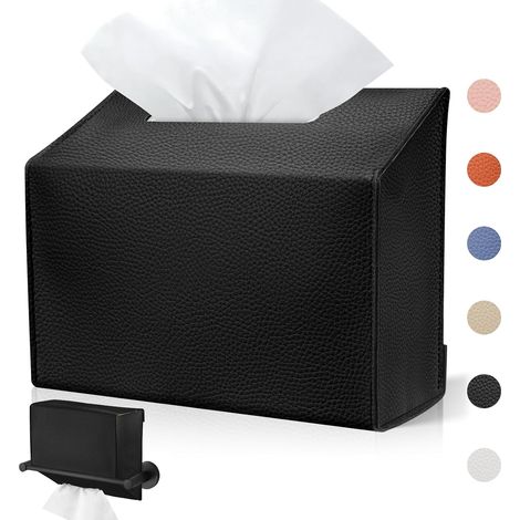 Porta asciugamani monouso compatibile con asciugamani di carta e asciugamani di carta usa e getta, copri porta asciugamani in pelle per bagno (nero, confezione da 2) (1/5)