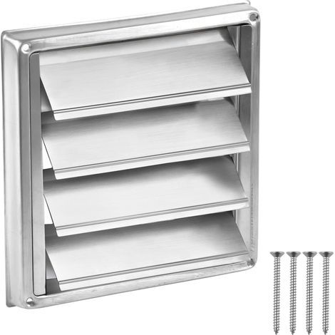 Grille de ventilation de 150 mm, grille étanche en acier inoxydable avec lamelles amovibles, grille de hotte à volets (1/5)