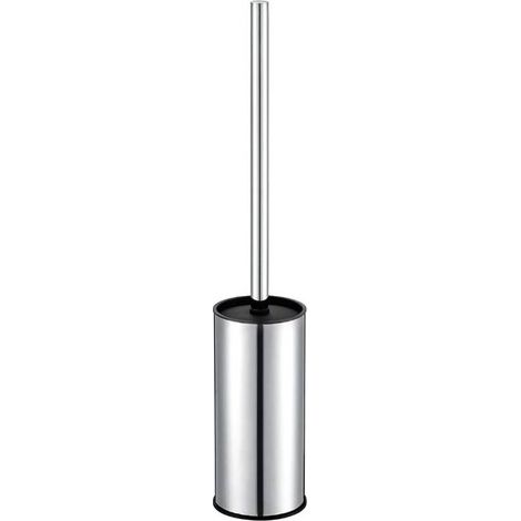 Toilettenbürstenhalter aus Edelstahl, Chrom, rund, freistehend, für Badezimmer (Chrom)
