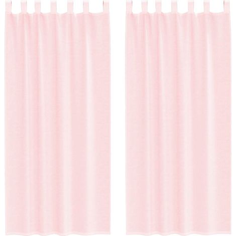 Rideaux en voile avec boucles 2 pcs rose clair 140x245 cm CFW98661 (1/5)