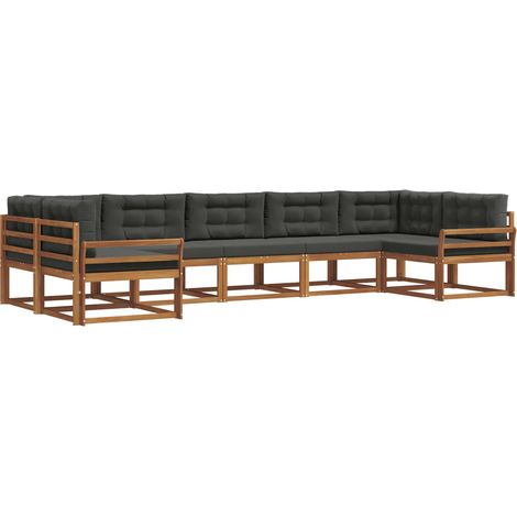 Outdoor-Sofagarnitur 7 stk. Natur und Anthrazit vidaXL (1/5)