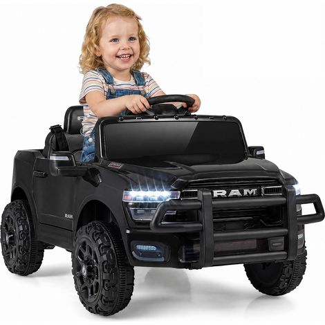 COSTWAY 12V Auto Elettrica per Bambini con Telecomando, 3-8 Anni (Nero) (1/5)