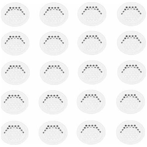 Ensemble de 20 grilles de ventilation – Grille ronde de 35 mm en acier inoxydable blanc – Pour cuisines et meubles – Diamètre extérieur : 42 mm – Hauteur : 10 mm (1/5)