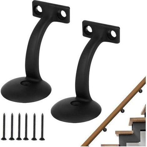 2 Pièces Support de Main Courante, Support de Rampe Escalier en Acier Inoxydable, Supports de Fixation Mural pour Rampe d'escalier en Bois et Métallique (1/5)
