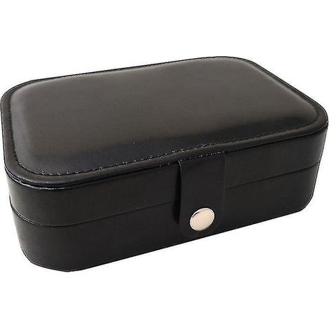 Boîte à bijoux de voyage, boîte à bijoux en PU pour femmes et filles, mini étui de voyage portable pour boucles d'oreilles, Ringblack (1/5)