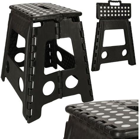 Tabouret pliant / Tabouret haut - 150 kg - Noir (1/5)