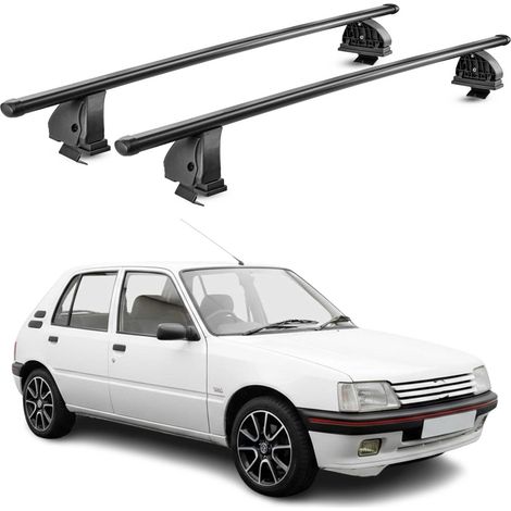 OMAC Stahl Dachträger Querträger Peugeot 205 1983-1998 5Tür – TÜV / DIN 75302:2019 – Abschließbar – Max. 75 kg – 2 Stangen – Schwarz (1/5)
