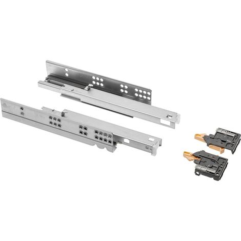 Schubladenschienen – 2 Paar – Verzinkter Stahl – Soft-Close und Vollauszug – Küche und Bad – 450 mm (1/5)