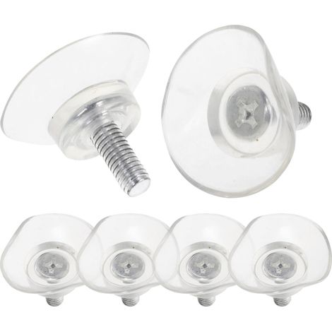 6X Ventouse Table Verre Vis M6 PVC Transparent 3,5 cm (1/5)