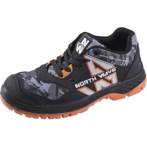 Chaussures de Sécurité Basses Powell - Taille 41 - Noir/Woodland - Résistant et Confortable - D-Work