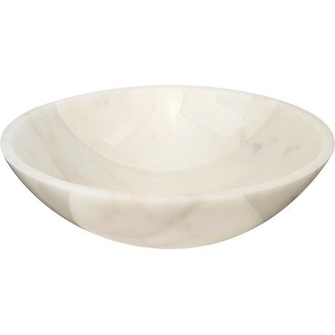 Lavabo à poser Kit Purity 43x43 cm en marbre blanc sans trou de robinetterie, sans trop-plein SATPURWH (1/5)
