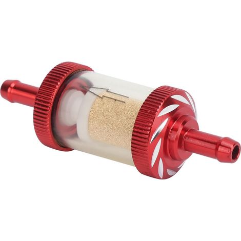 Filtre à Essence de Carburant de Moto ABS de 6 Mm, Résistant à la Chaleur, Filtre à Noyau de Cuivre - Installation Facile, (Rouge) (1/5)