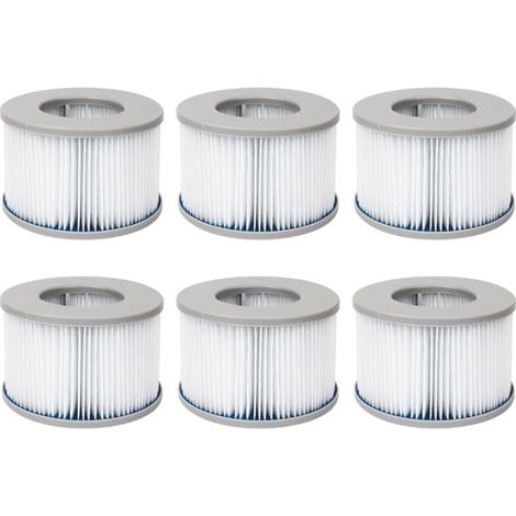 Lot de 6 Cartouches Filtrantes pour Spas Gonflables Diamètre 10.7 cm Remplacement Filtres (1/4)