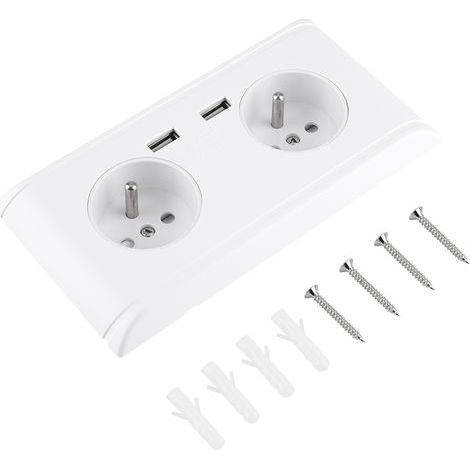 Prise murale multiprise UE avec double port USB pour chargeur de téléphone 250V (1/5)