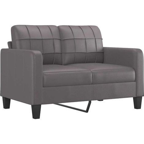 Sofá de 2 plazas de cuero sintético gris 120 cm vidaXL