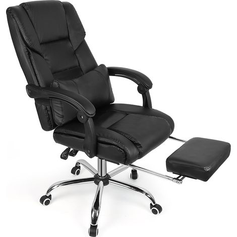 Racing Stuhl,Ergonomischer Bürostuhl Verstellbare Rückenlehne, Boss Stuhl,verstellbare Armlehnen, mit Kissen Taille,Schwarz