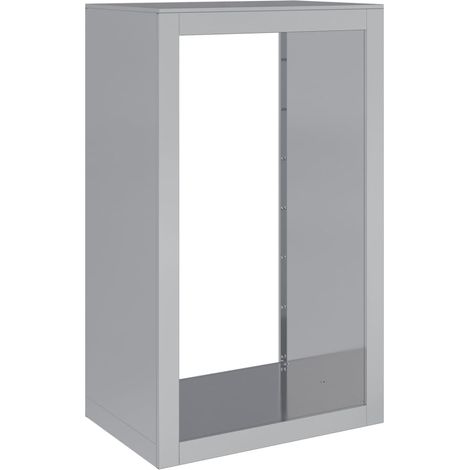 Portalegna 60 x 40 x 100 cm acciaio zincato grigio 020043723