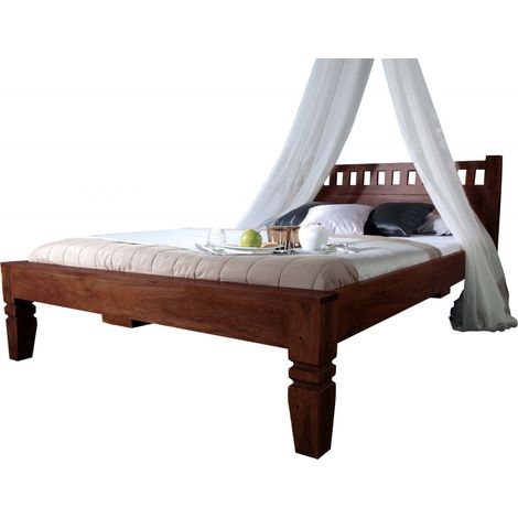OXFORD 231 Letto matrimoniale in legno di acacia - laccato / nougat 200x200
