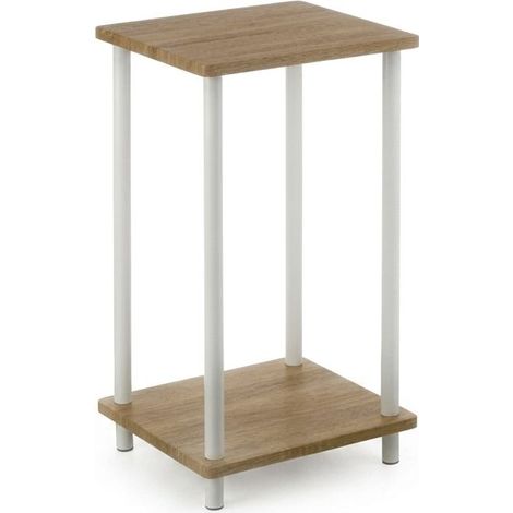 Scaffale Libreria 2 Ripiani Metallo e Legno MDF Salvaspazio 34x30x59cm (1/5)