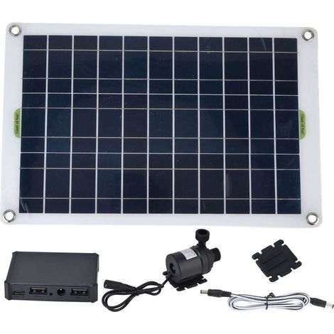 – Pompe submersible solaire 800L/h – Panneau 50W 12V – Pour petits étangs, aquariums, fontaines – Matériaux silicone et plastique (1/5)