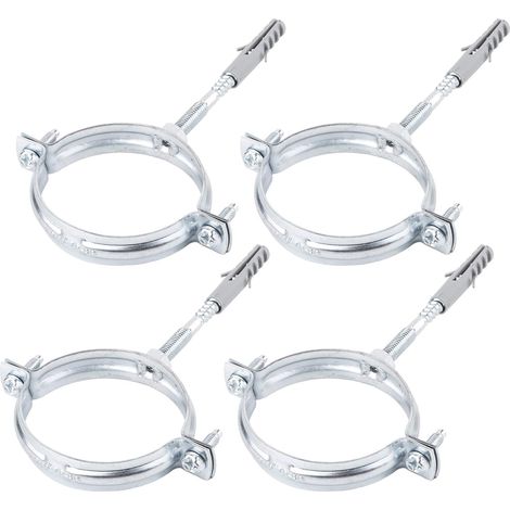 Lot de 4 Supports pour tuyaux, Fixation métal et plastique, Ø 75-80 mm, Montage horizontal et vertical, Espace restreint (1/5)