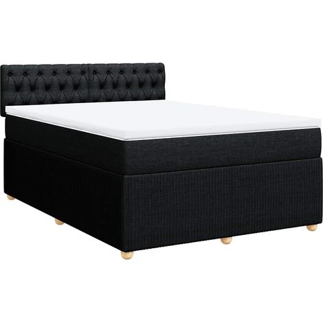 Maison Exclusive - Boxspringbett mit Matratze Schwarz 160x200 cm