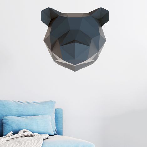 Sticker origami 3D ours noir 60 x 65 cm (1/5)