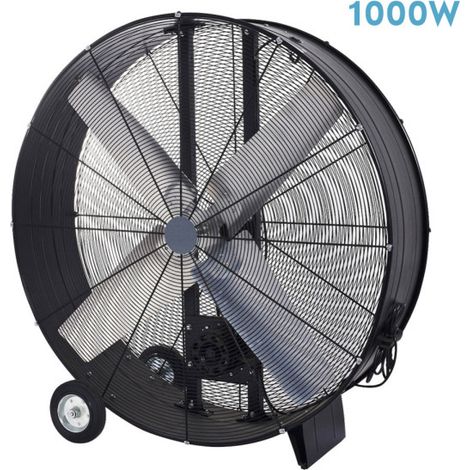 Abrila - Industrieventilator MAXIMUM Schwarz mit 3 einstellbaren Geschwindigkeiten : 800W de Power : auf Rädern