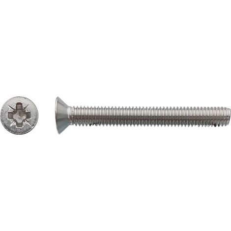 200 Vis Métaux Tête Fraisée Pozidriv 4 x 40 mm - DIN 965 - Inox A2 - D-Work