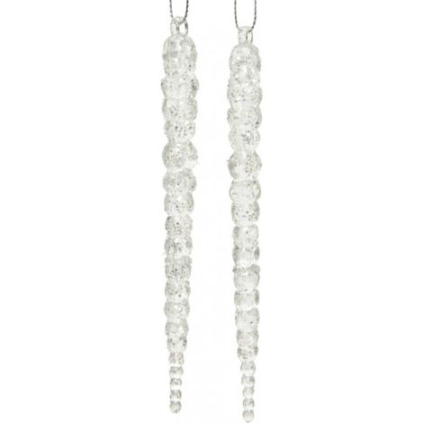 PENDENTE STALATTITE, H14,5XØ1,5CM, TRASPARENTE, 2 PEZZI (1/3)
