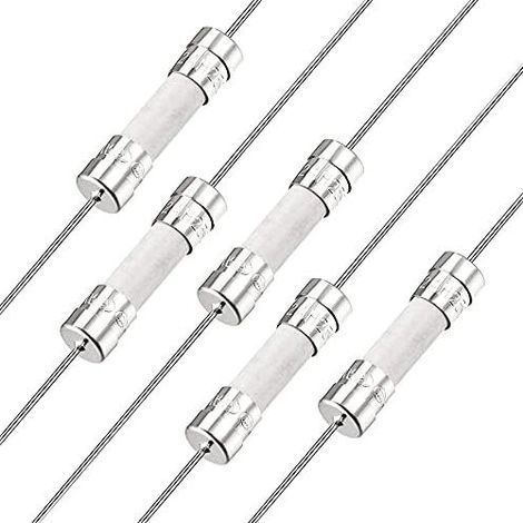 Fusible de acción lenta con cable de cerámica, 5 mm x 20 mm, 250 V, T2 A, 5 unidades