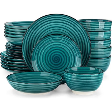 vancasso BONBON 24tlg Tafelservice Set Steingut Grün Geschirr modern (1/5)
