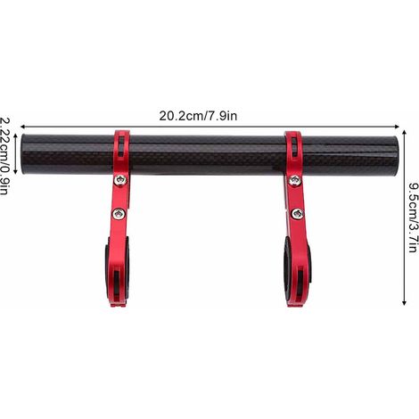 Support de lampe vélo et compteur, fixation guidon pour éclairage avant (Rouge) (1/5)