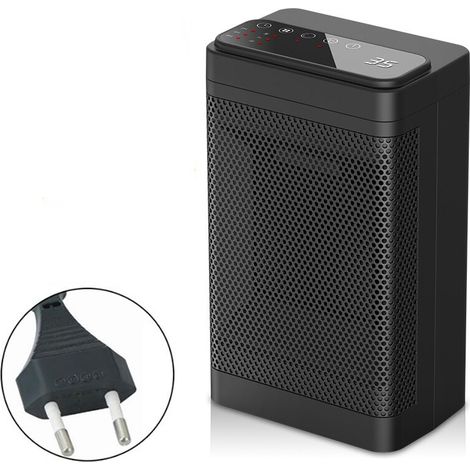 Aérotherme Mobile - 1500 W - Thermostat Intelligent Réglable - Noir (1/5)