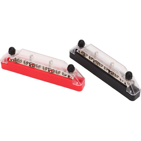Barre de distribution électrique 10 voies, bornier à plots M6 et vis M4 pour voiture, camion, bateau, yacht, navire. (1/5)