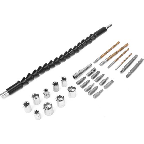 Jeu de 27 embouts tournevis flexibles, arbre souple en acier au carbone, forets torsadés, outillage de précision (1/5)