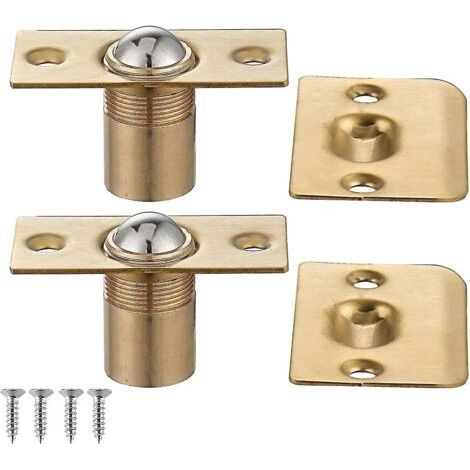 Quincaillerie de porte bille pour placard, verrou de porte en acier inoxydable, rglable, avec plaque de verrouillage, finition dore, lot de 2