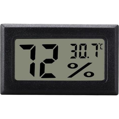 Noir hygromètre numérique pour contrôle de climatisation intérieure, mini, LCD (1/5)
