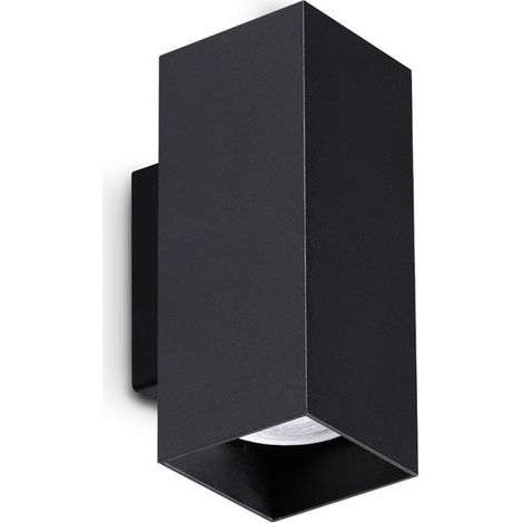 Ideal Lux LOOK Applique murale carrée à réglage haut/bas, noire, 2 x GU10 (1/2)