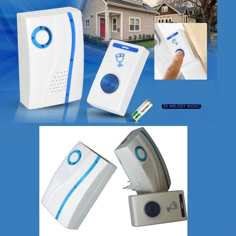 Trade Shop - Timbre Digital Inalámbrico Doble 2 Receptores Oficina En Casa - (1/2)